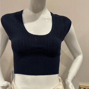 NWOT Free people crop sweater top in navy